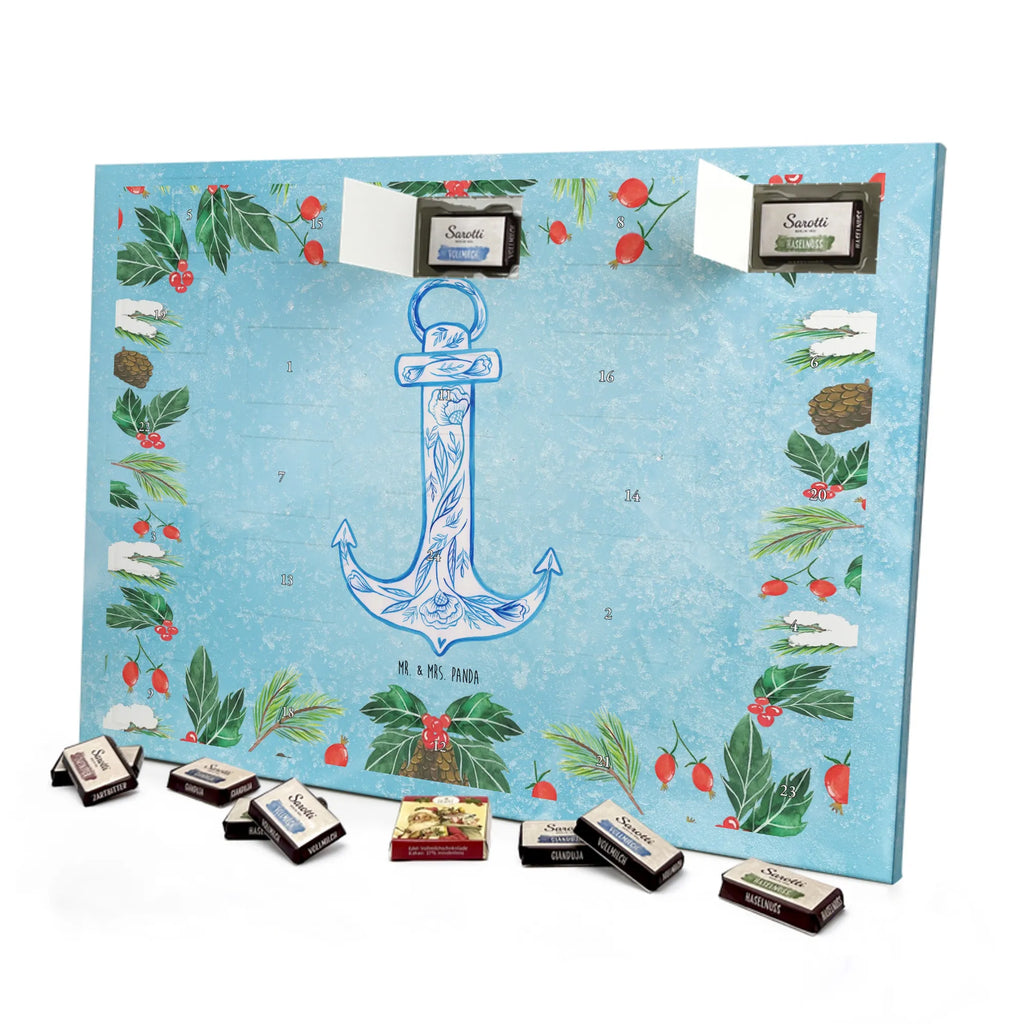 Chocolate advent calendar anchor Blue gift ideas, gifts, small animals, good mood, cute, funny sayings, cute animal motives, hand drawn, special gifts, card, animal lover