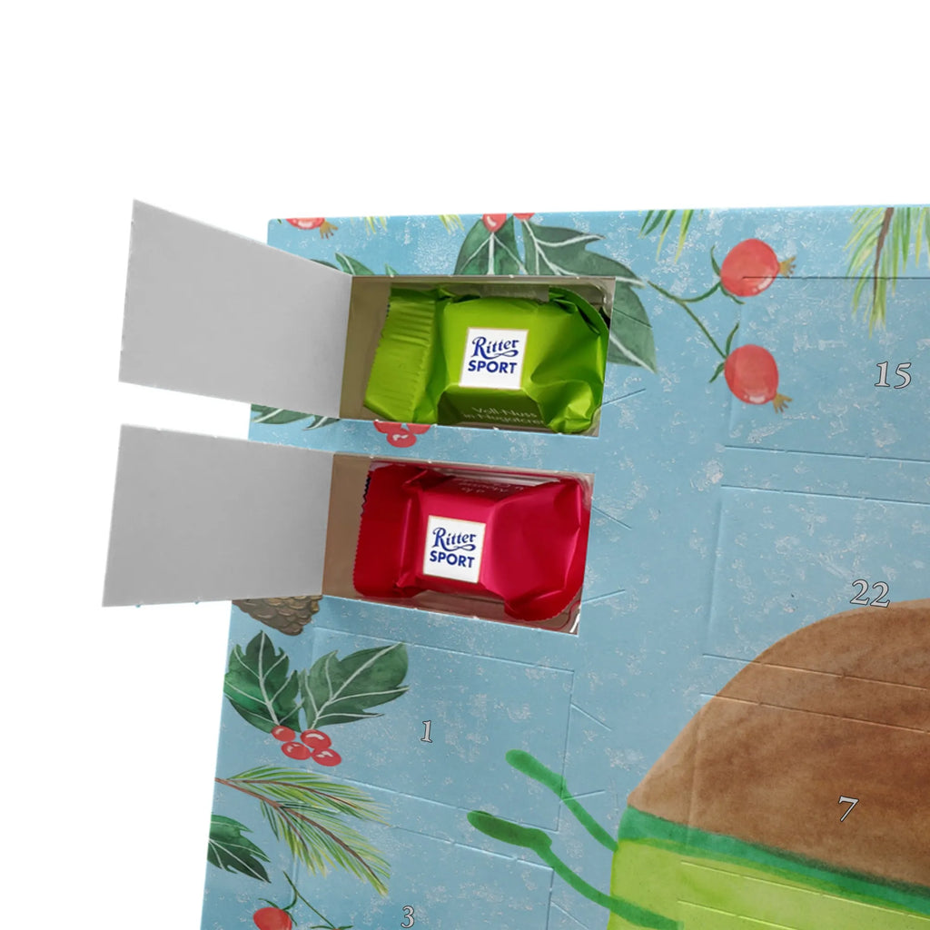 Chocolate advent calendar avocado yoga vegetables