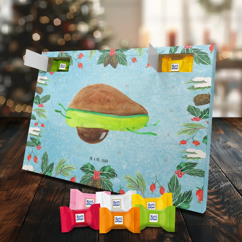 Chocolate advent calendar avocado yoga vegetables