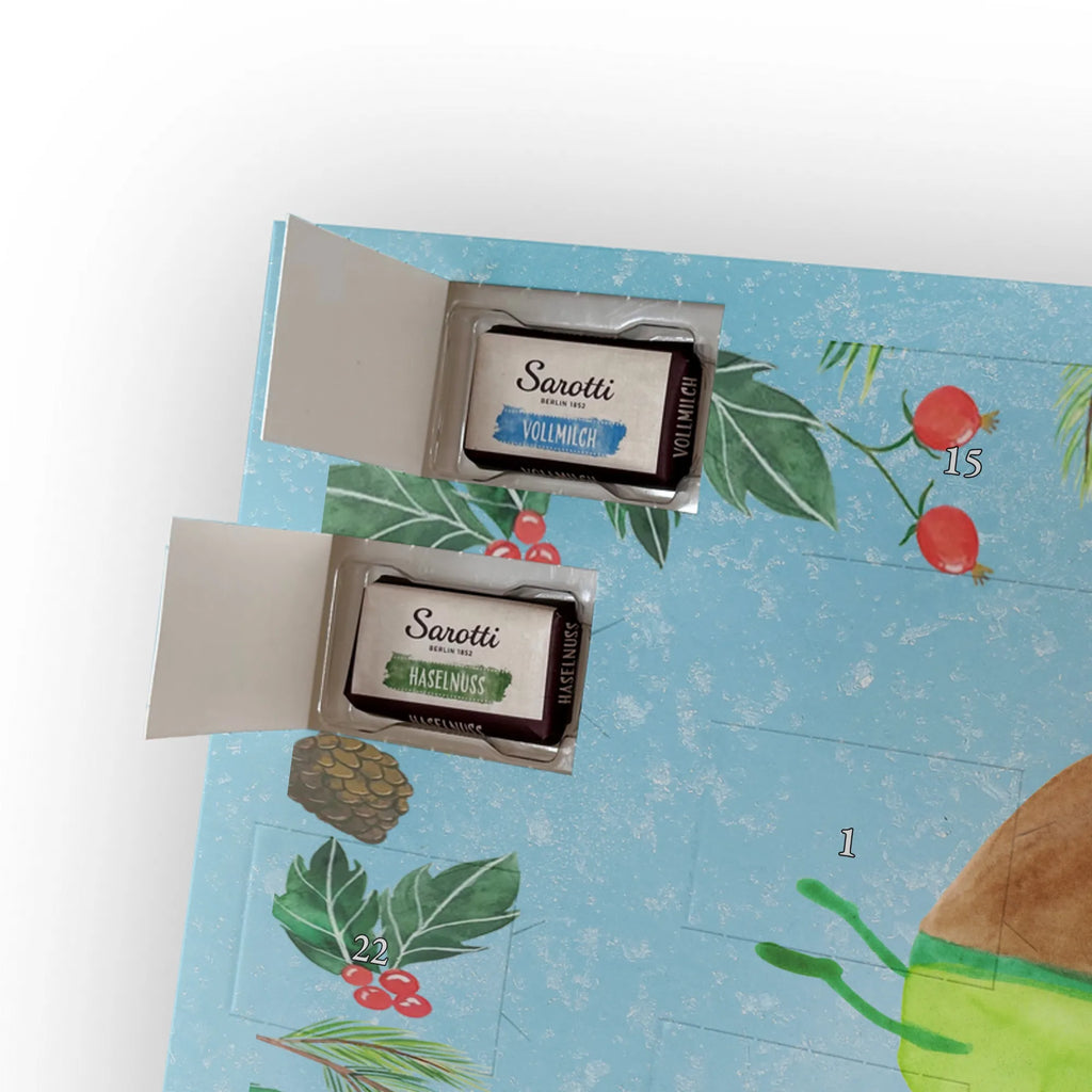 Chocolate advent calendar avocado yoga vegetables