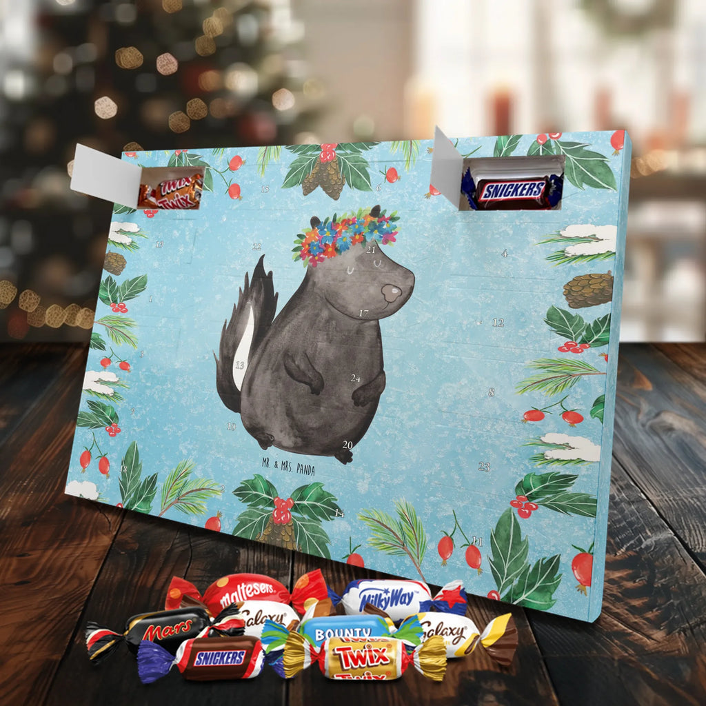 Chocolate advent calendar skunk Girl Laugh, Predator, Wild animal, Stinky, Live