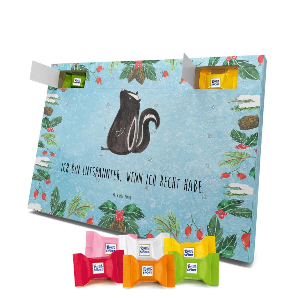 Chocolate advent calendar skunk Sit stinky, law, know-it-all, wild animal, predator