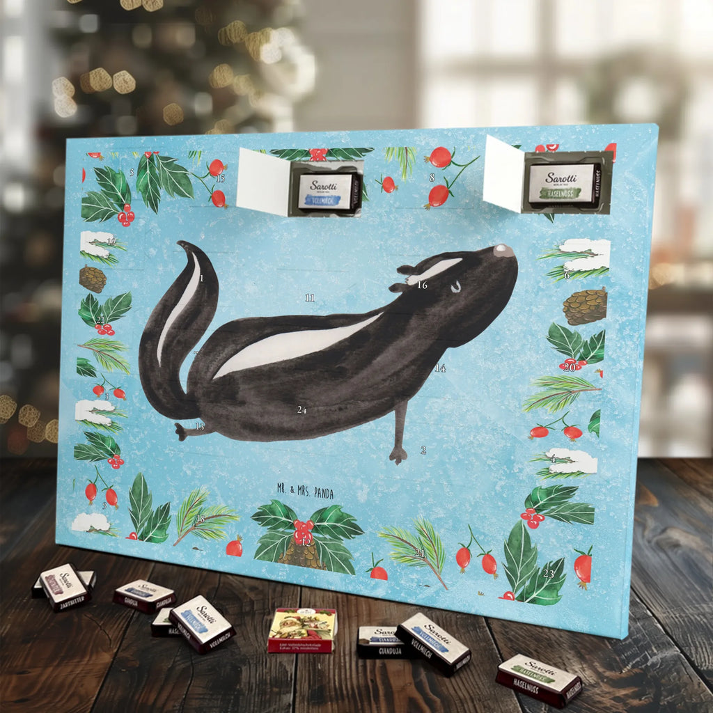 Chocolate advent calendar skunk yoga Stinky, Predator, Live, Wild animal, Laugh