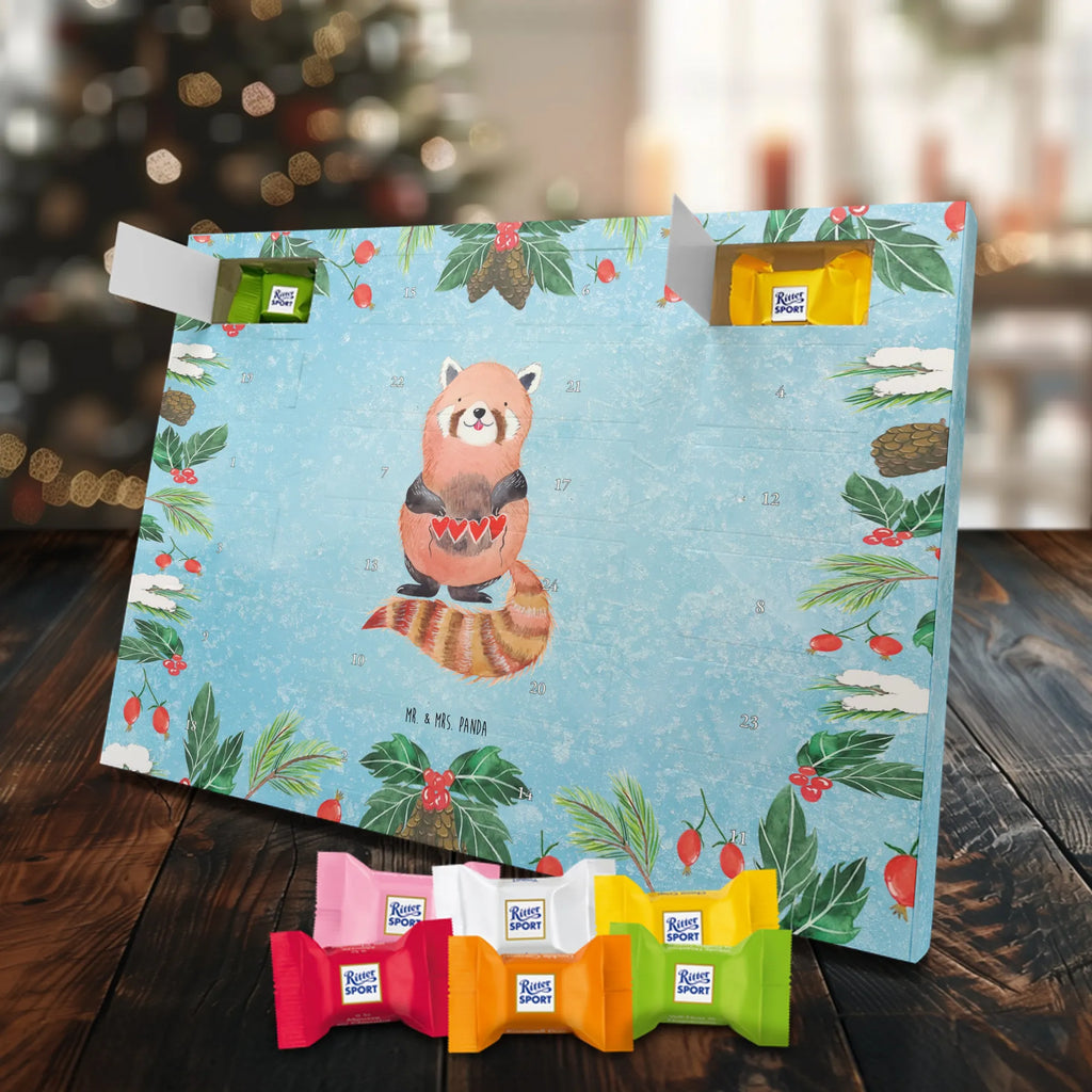 Chocolate advent calendar red panda gift ideas, gifts, small animals, good mood, cute, funny sayings, cute animal motives, hand drawn, special gifts, card, animal lover, favourite person, darling, red, heart