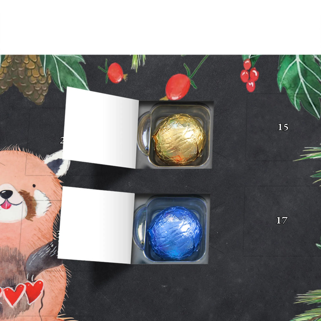 Chocolate advent calendar red panda gift ideas, gifts, small animals, good mood, cute, funny sayings, cute animal motives, hand drawn, special gifts, card, animal lover, favourite person, darling, red, heart