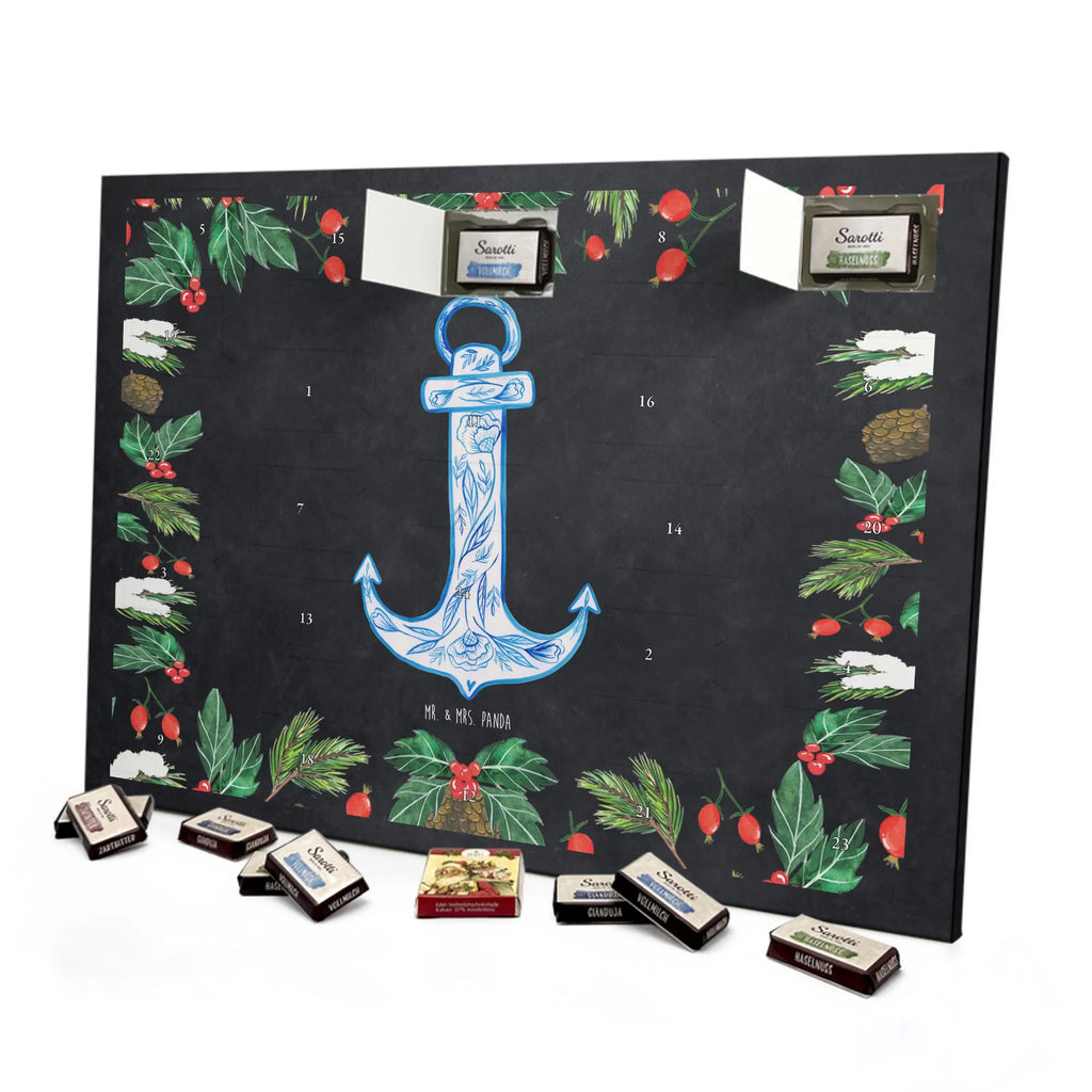 Chocolate advent calendar anchor Blue gift ideas, gifts, small animals, good mood, cute, funny sayings, cute animal motives, hand drawn, special gifts, card, animal lover