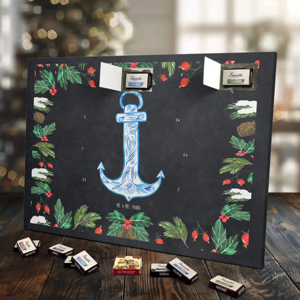Chocolate advent calendar anchor Blue gift ideas, gifts, small animals, good mood, cute, funny sayings, cute animal motives, hand drawn, special gifts, card, animal lover