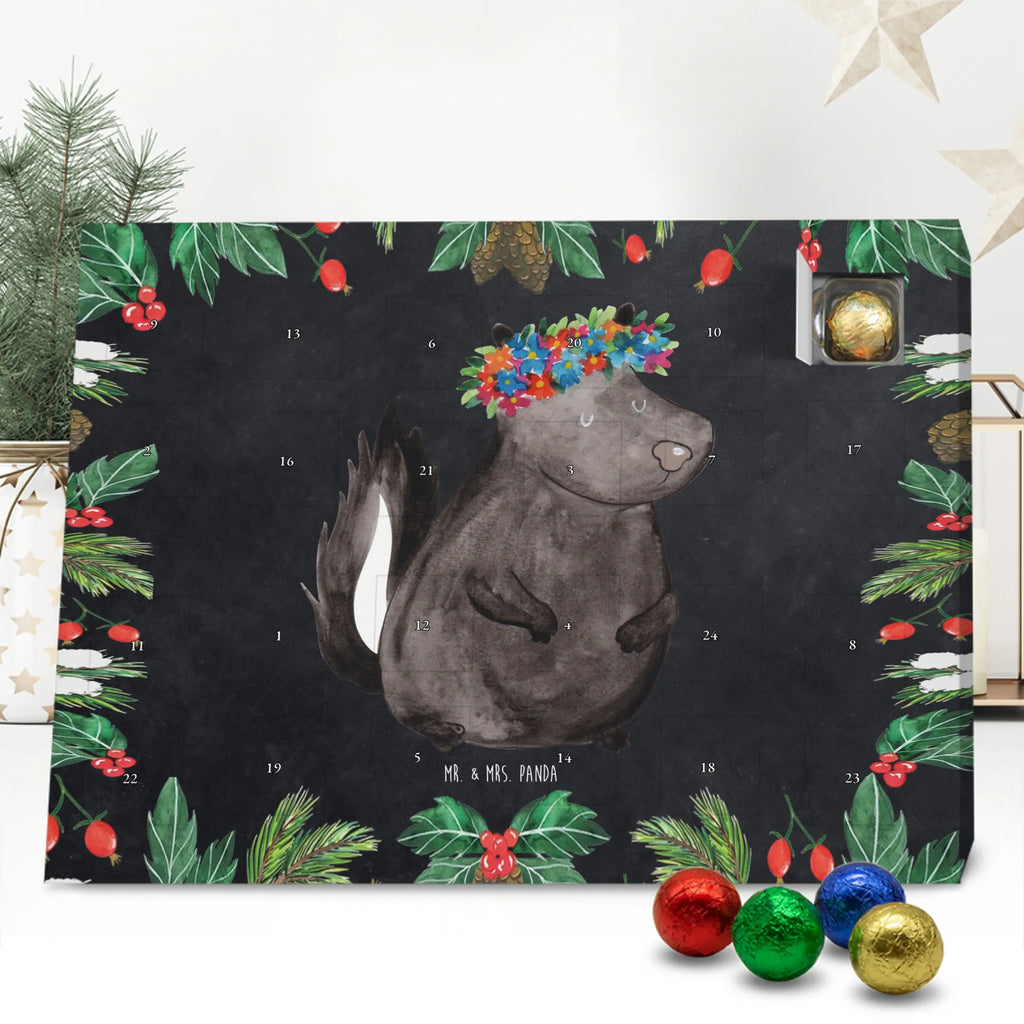 Chocolate advent calendar skunk Girl Laugh, Predator, Wild animal, Stinky, Live