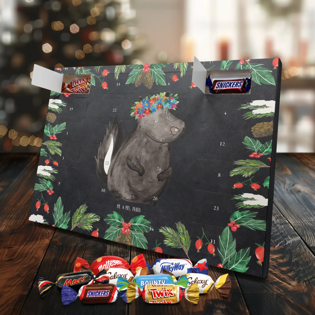 Chocolate advent calendar skunk Girl Laugh, Predator, Wild animal, Stinky, Live