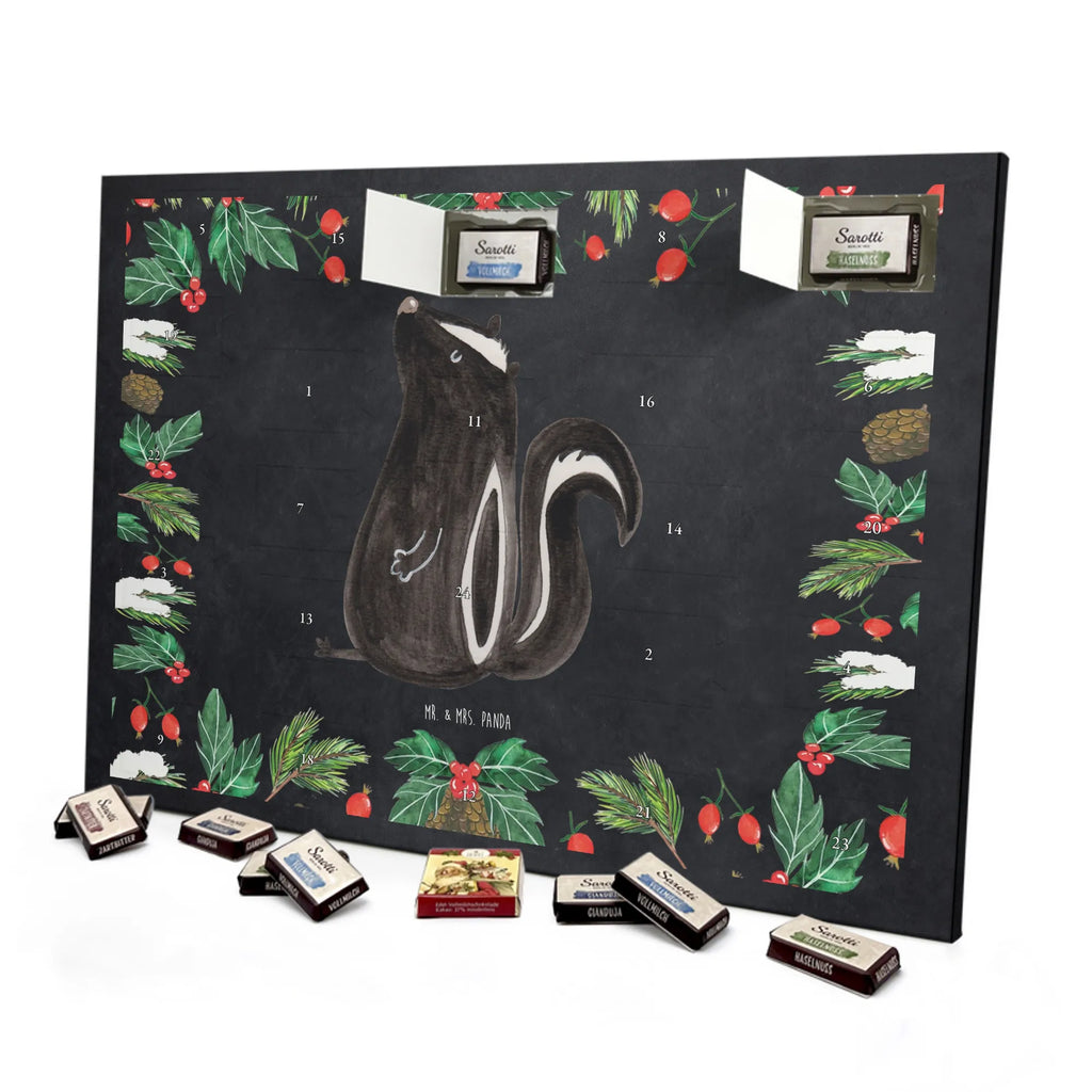 Chocolate advent calendar skunk Sit stinky, law, know-it-all, wild animal, predator