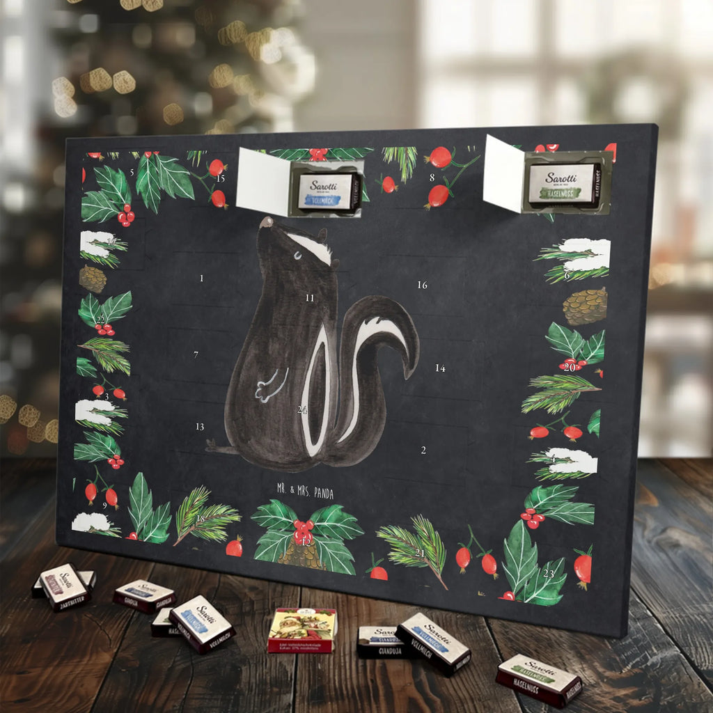 Chocolate advent calendar skunk Sit stinky, law, know-it-all, wild animal, predator