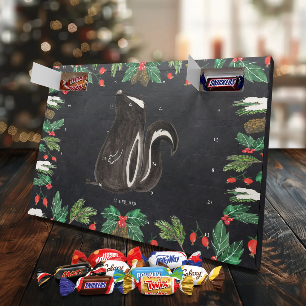 Chocolate advent calendar skunk Sit stinky, law, know-it-all, wild animal, predator