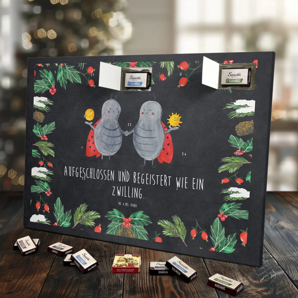 Chocolate advent calendar Star sign twin birthdays, astrology, date of birth, month of birth, constellations, twin gift, gift june, birthday may, twins, twin sister, twin brother, ladybird, gift may, lucky beetle, twin zodiac sign