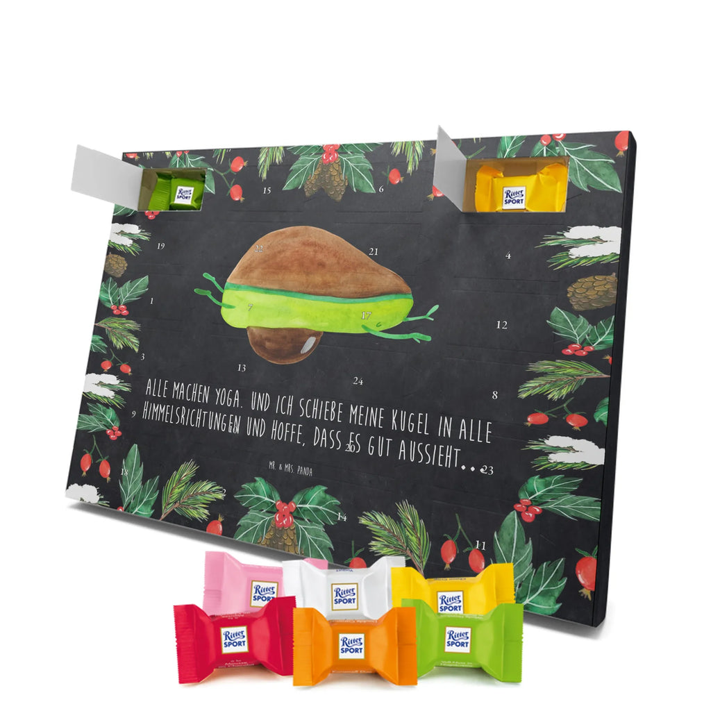 Chocolate advent calendar avocado yoga vegetables