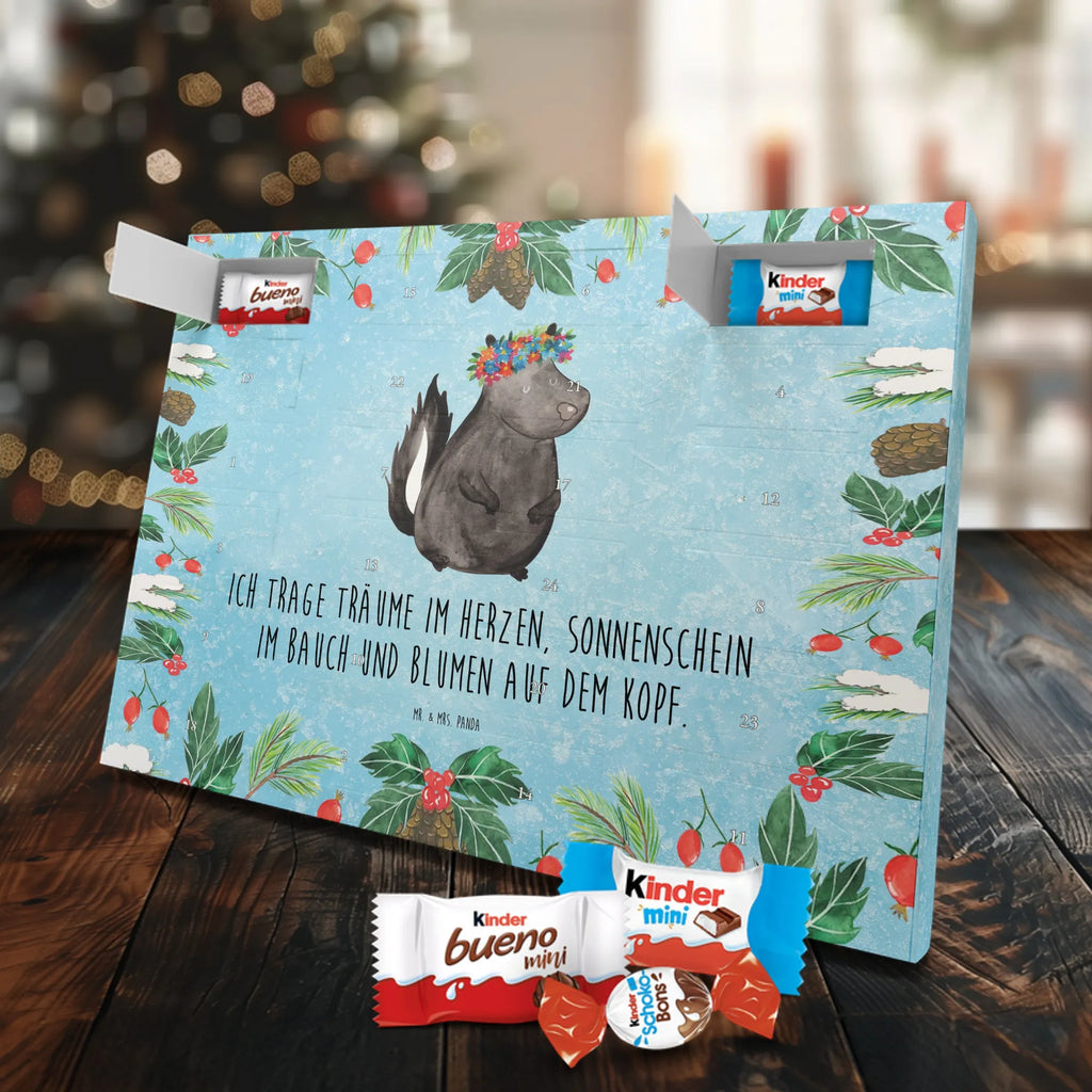 Chocolate advent calendar skunk Girl Laugh, Predator, Wild animal, Stinky, Live