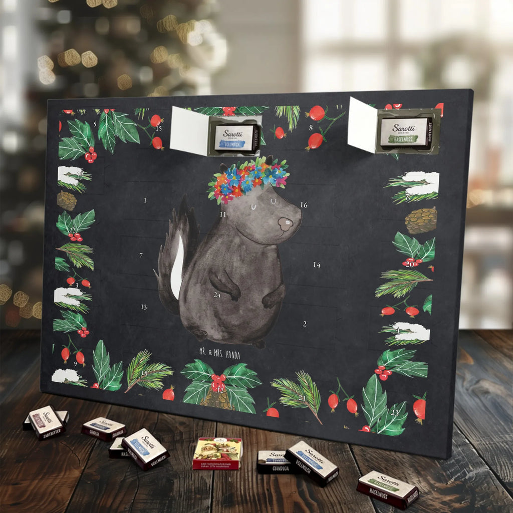 Chocolate advent calendar skunk Girl Laugh, Predator, Wild animal, Stinky, Live