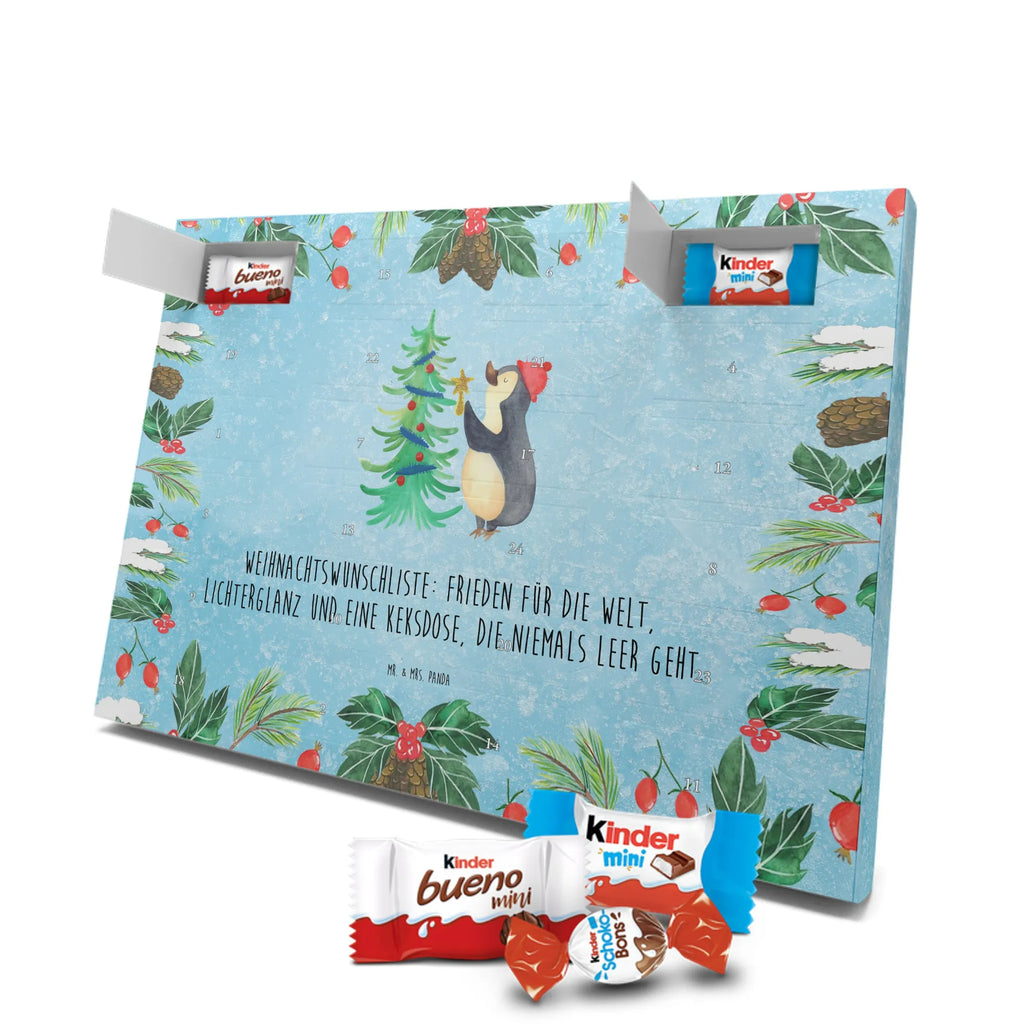 Chocolate advent calendar penguin Christmas tree Christmas time, snow