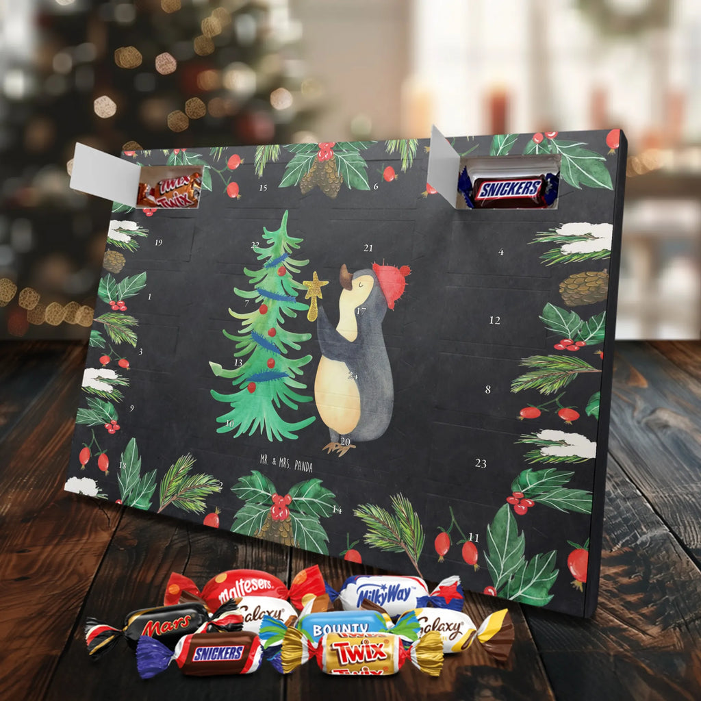 Chocolate advent calendar penguin Christmas tree Christmas time, snow