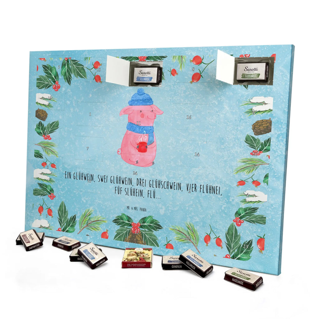 Chocolate advent calendar piggy Mulled wine Christmas time, snow, mulled wine, drunk, Christmas market, saying