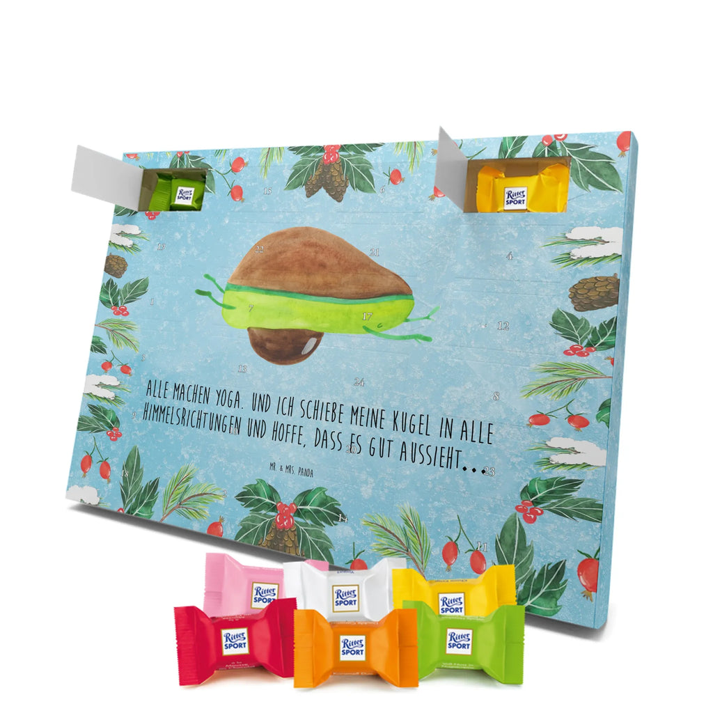 Chocolate advent calendar avocado yoga vegetables