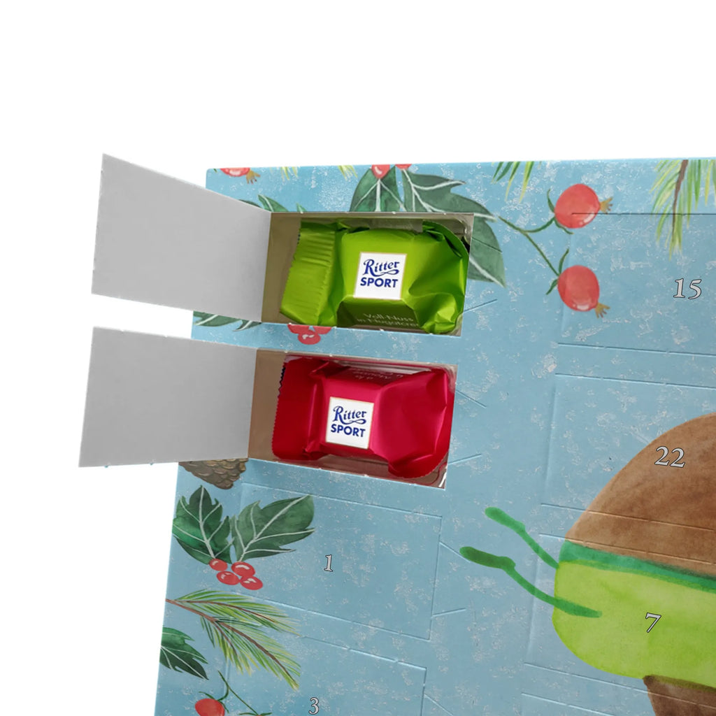 Chocolate advent calendar avocado yoga vegetables