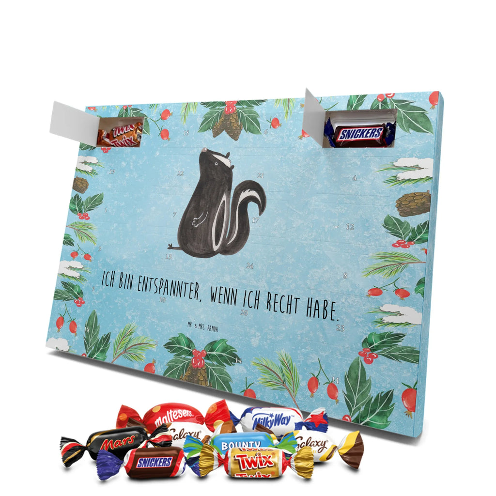 Chocolate advent calendar skunk Sit stinky, law, know-it-all, wild animal, predator
