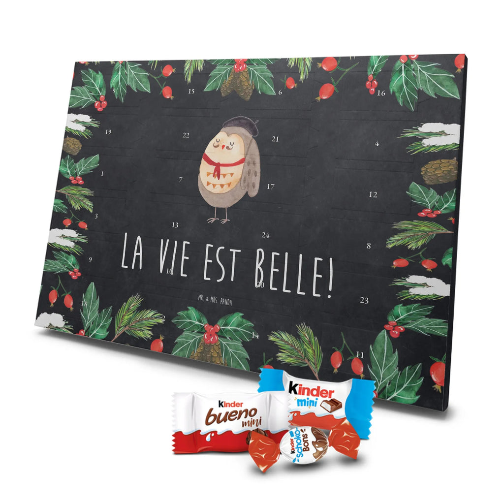 Chocolate advent calendar Owl France illustrated, nocturnal, romantic gift, gift ideas, birthday present, forest animal, bird, owl decor, Owls, Life is beautiful, Say beautiful, France, Say French, Owl decoration