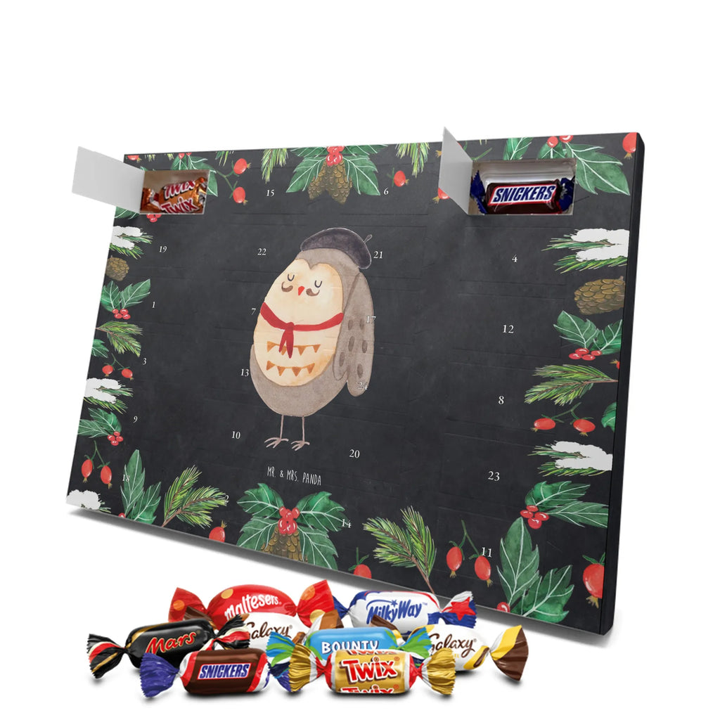 Chocolate advent calendar Owl France illustrated, nocturnal, romantic gift, gift ideas, birthday present, forest animal, bird, owl decor, Owls, Life is beautiful, Say beautiful, France, Say French, Owl decoration