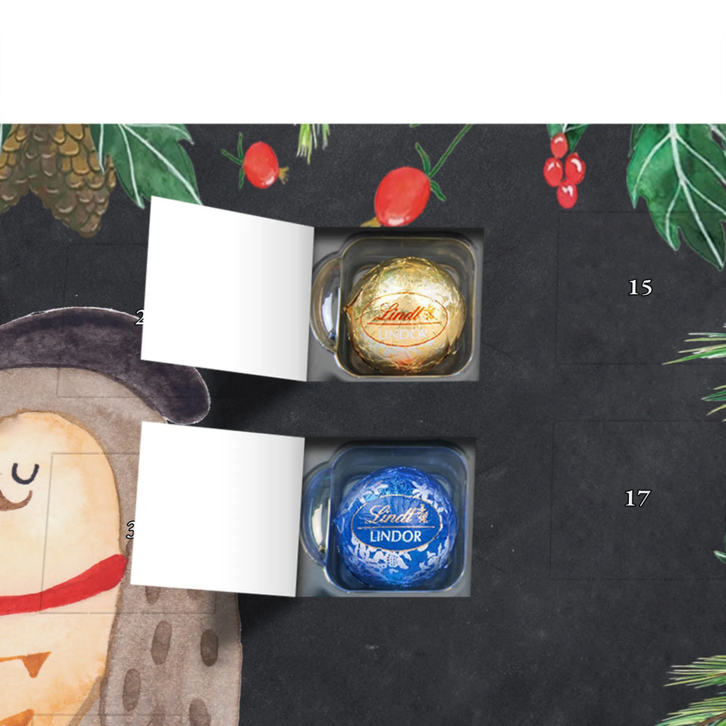 Chocolate advent calendar Owl France illustrated, nocturnal, romantic gift, gift ideas, birthday present, forest animal, bird, owl decor, Owls, Life is beautiful, Say beautiful, France, Say French, Owl decoration