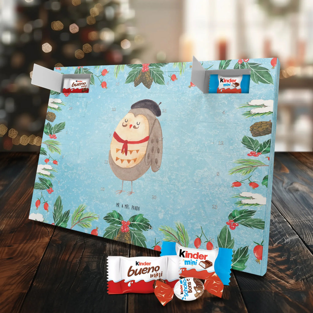 Chocolate advent calendar Owl France illustrated, nocturnal, romantic gift, gift ideas, birthday present, forest animal, bird, owl decor, Owls, Life is beautiful, Say beautiful, France, Say French, Owl decoration