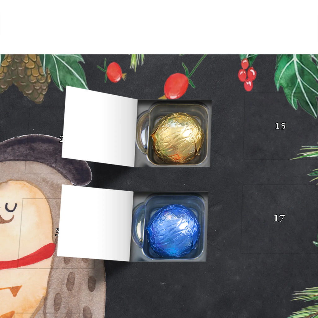Chocolate advent calendar Owl France illustrated, nocturnal, romantic gift, gift ideas, birthday present, forest animal, bird, owl decor, Owls, Life is beautiful, Say beautiful, France, Say French, Owl decoration