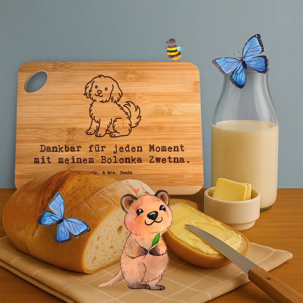 Bamboo chopping board Bolonka Zwetna Moment gift, animal lover, giving, dog breed, purebred dog, dog owner, puppy