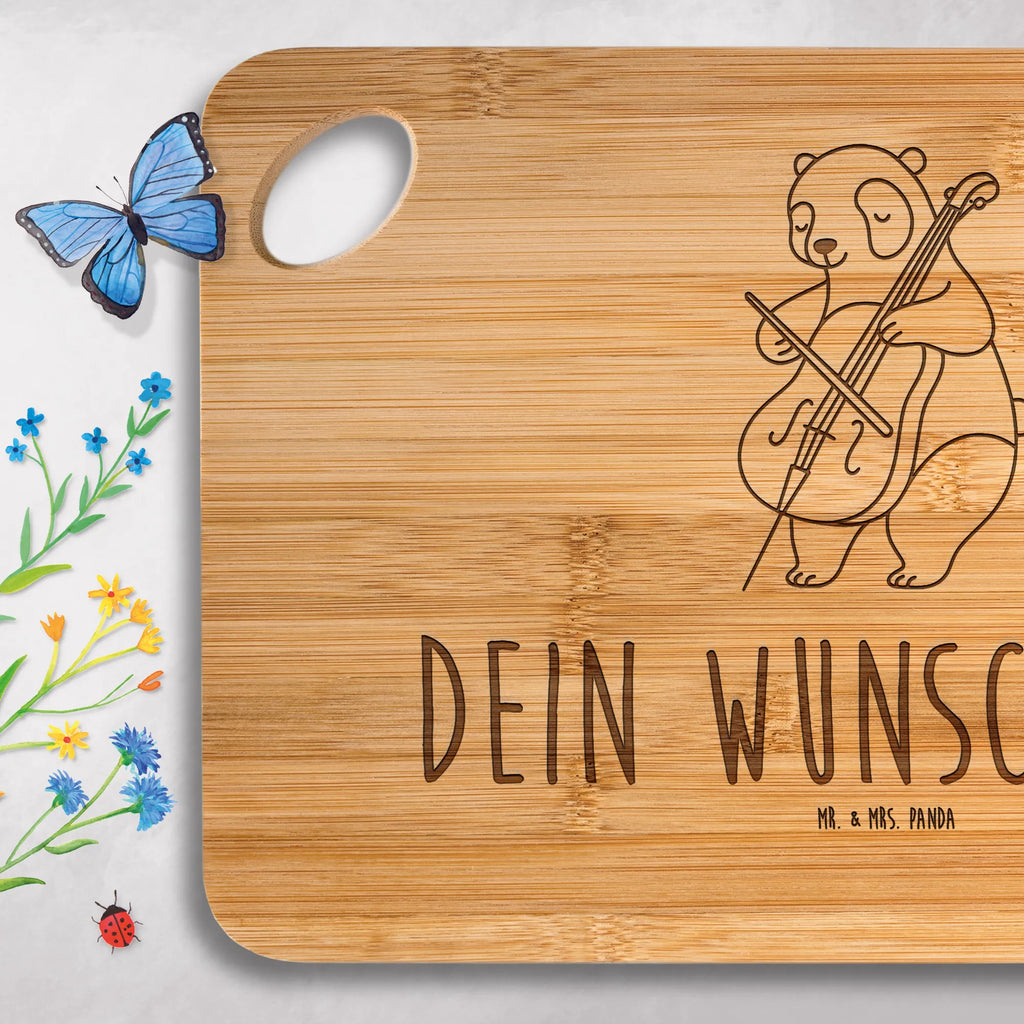 Personalized Cutting Board Panda Cello Instruments, gifts for musicians, music enthusiasts