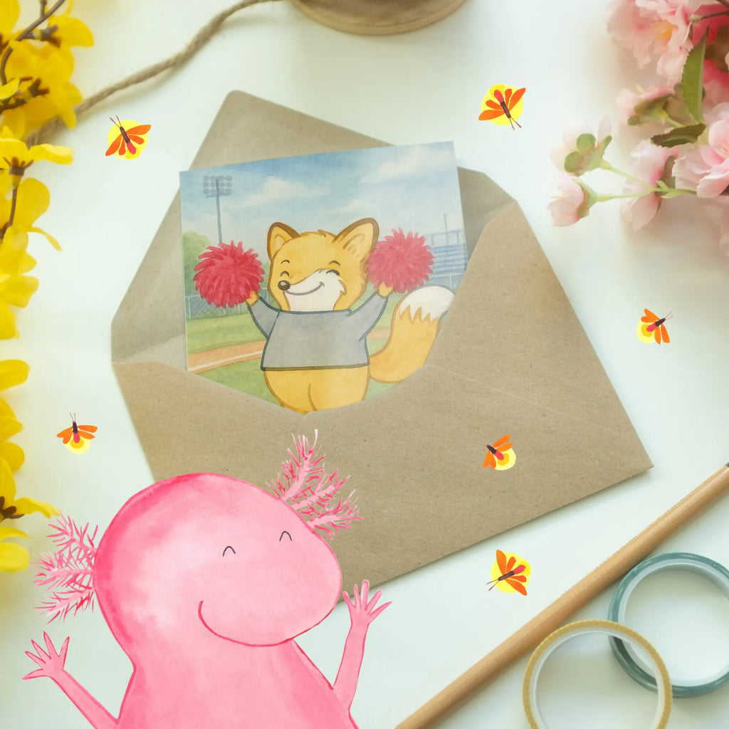 Greetings card Fox cheerleader Design Easter cards, wedding card, favorite person, wedding, friendship, grandpa, girlfriend, birthday card, man, Baptism, money gifts, high school graduation, boyfriend, folding card, Valentine&#39;s Day card, encouragement, gift ideas, woman, Love greeting card, Voucher card, grandma, boy, greeting card, Christmas cards, Gift, giving, thank you, award, profit, athlete, Tournaments, Gymnastics