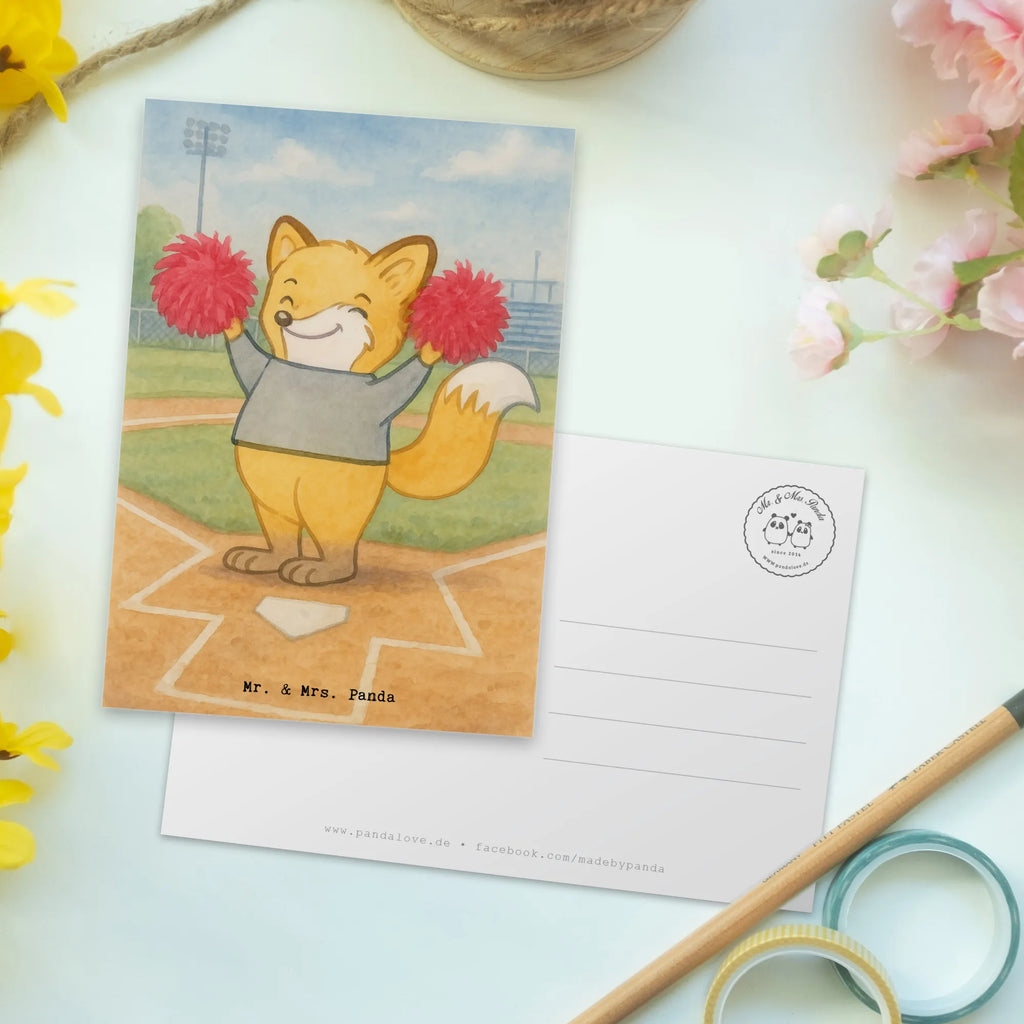 Postcard Fox cheerleader Design Gift, giving, thank you, award, profit, athlete, Tournaments, Gymnastics