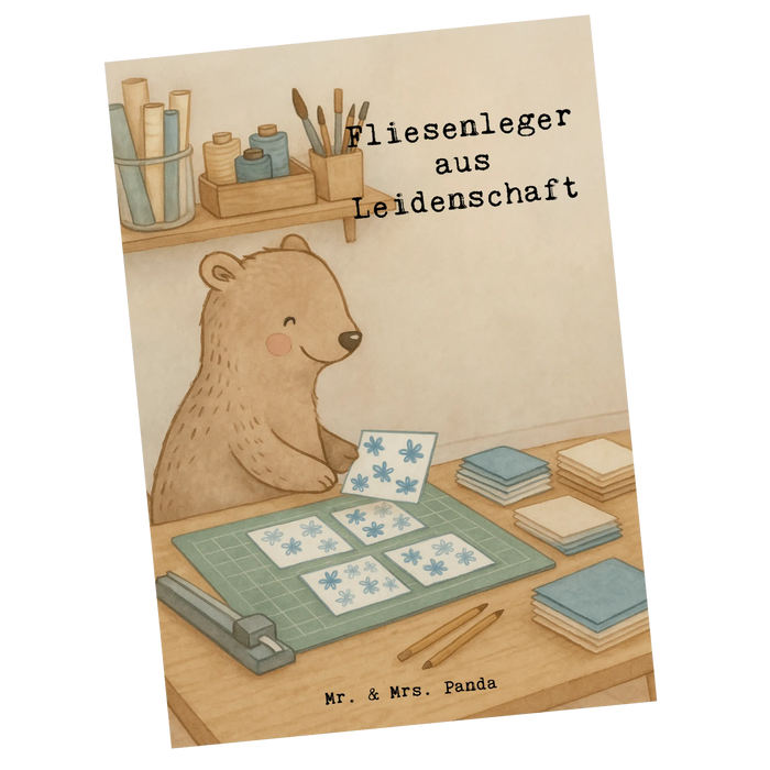 Postkarte Fliesenleger Leidenschaft Design