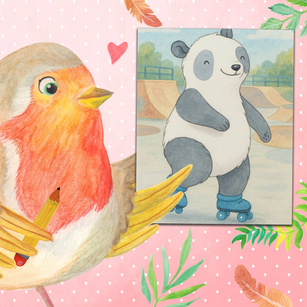 Paint by Numbers panda roller blading Design Gift, giving, thank you, award, profit, athlete, roller blading, Inline skating, roller skating