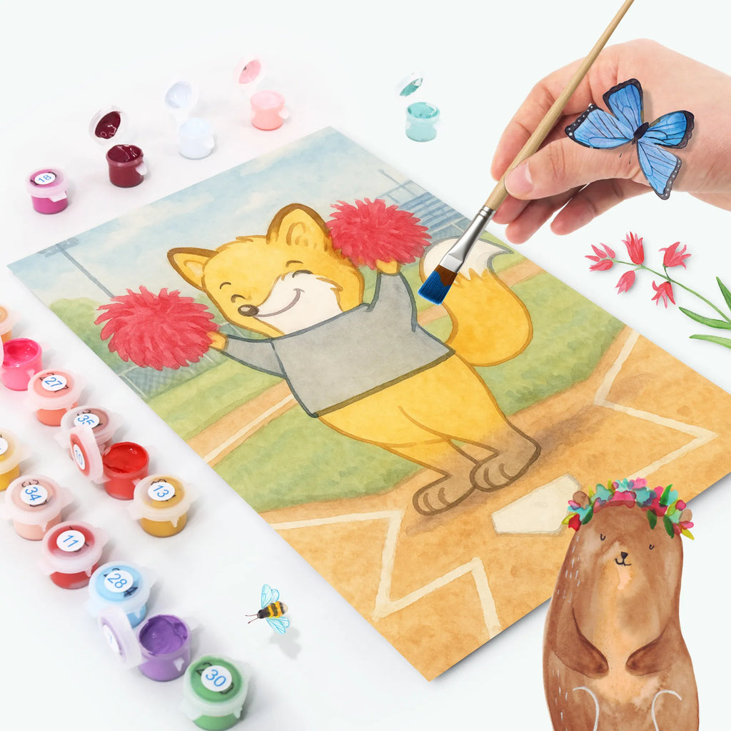 Paint by Numbers Fox cheerleader Design Gift, giving, thank you, award, profit, athlete, Tournaments, Gymnastics