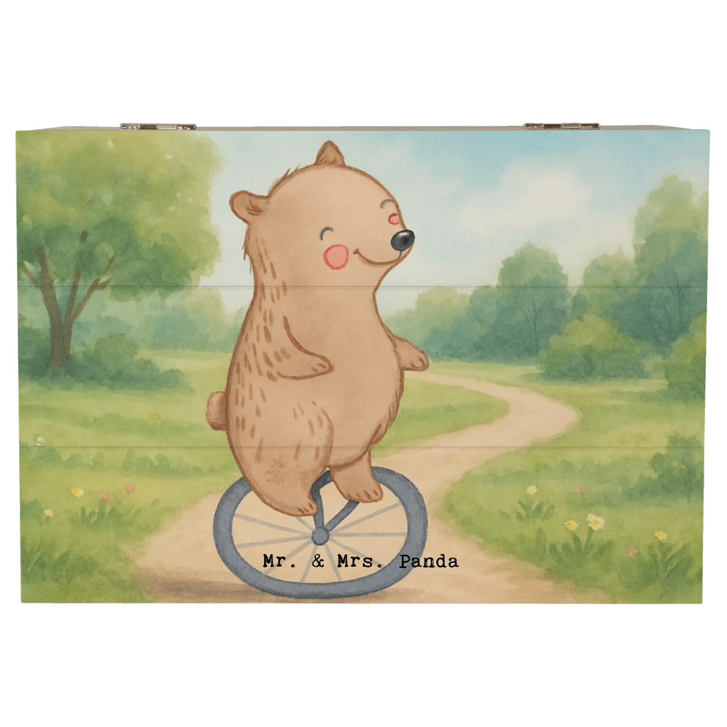 Skrzynia drewniana Niedźwiedź Jazda na jednokołowcu Design Prezent, Dyscyplina sportowa, Darować, Dziękuję, Dzięki, Wyróżnienie, Wygrana, Sportowiec