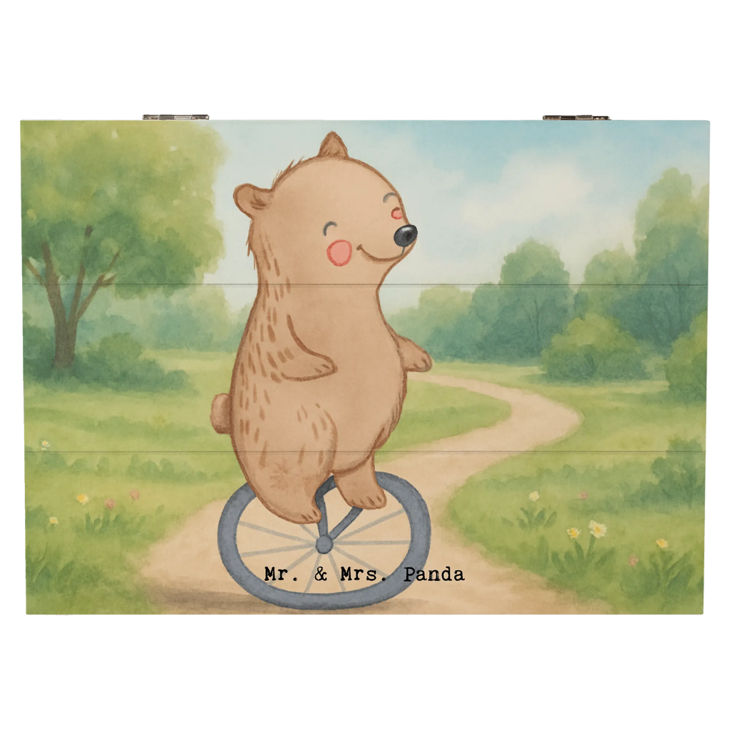 Skrzynia drewniana Niedźwiedź Jazda na jednokołowcu Design Prezent, Dyscyplina sportowa, Darować, Dziękuję, Dzięki, Wyróżnienie, Wygrana, Sportowiec