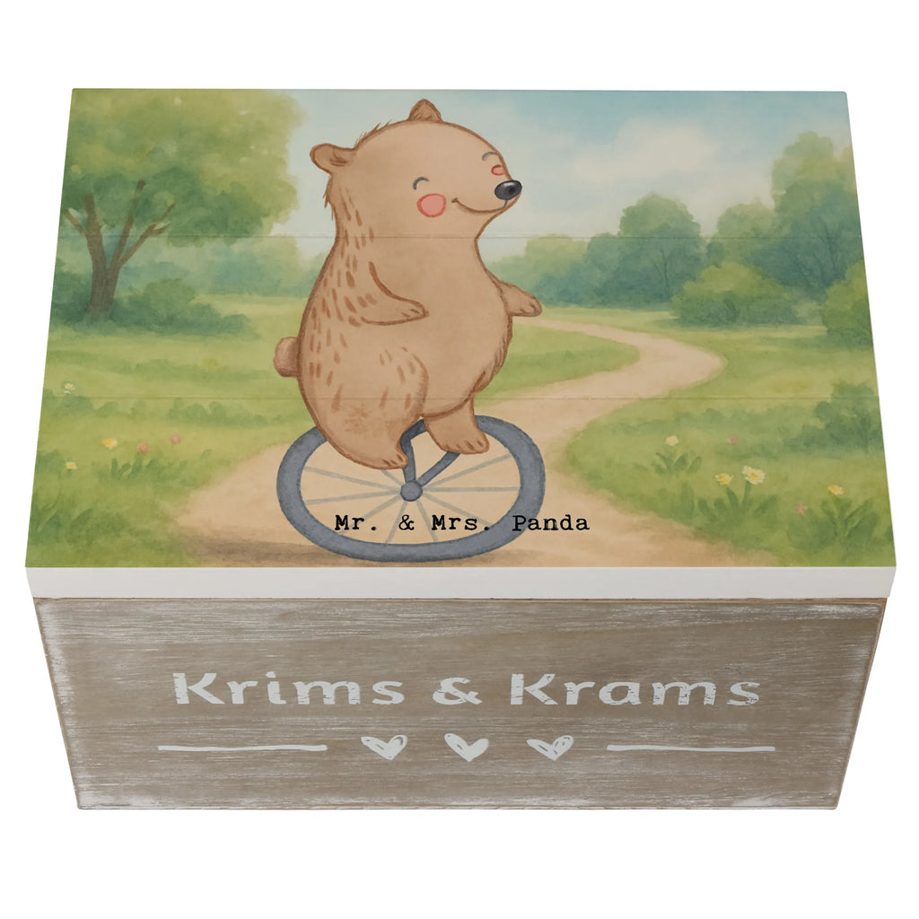 Skrzynia drewniana Niedźwiedź Jazda na jednokołowcu Design Prezent, Dyscyplina sportowa, Darować, Dziękuję, Dzięki, Wyróżnienie, Wygrana, Sportowiec