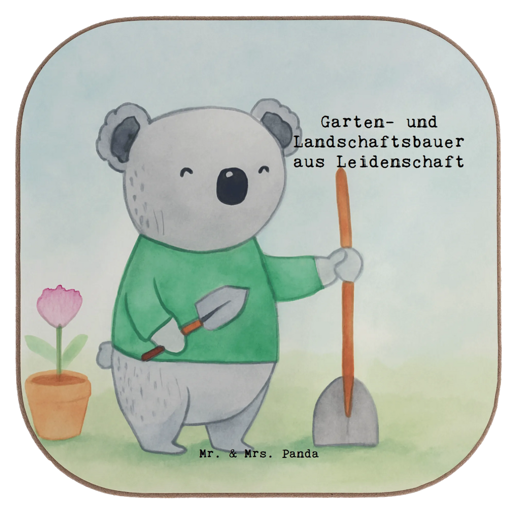 Square coaster Garden and Landscape Gardener Passion Design gift, sayings, gift idea, best, farewell gift, passing exam, anniversary, retirement, promotion, job start, profession