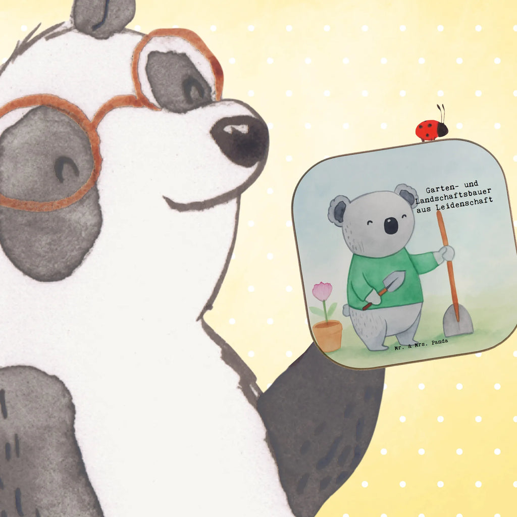 Square coaster Garden and Landscape Gardener Passion Design gift, sayings, gift idea, best, farewell gift, passing exam, anniversary, retirement, promotion, job start, profession