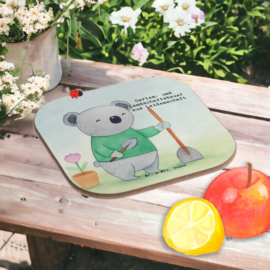 Square coaster Garden and Landscape Gardener Passion Design gift, sayings, gift idea, best, farewell gift, passing exam, anniversary, retirement, promotion, job start, profession