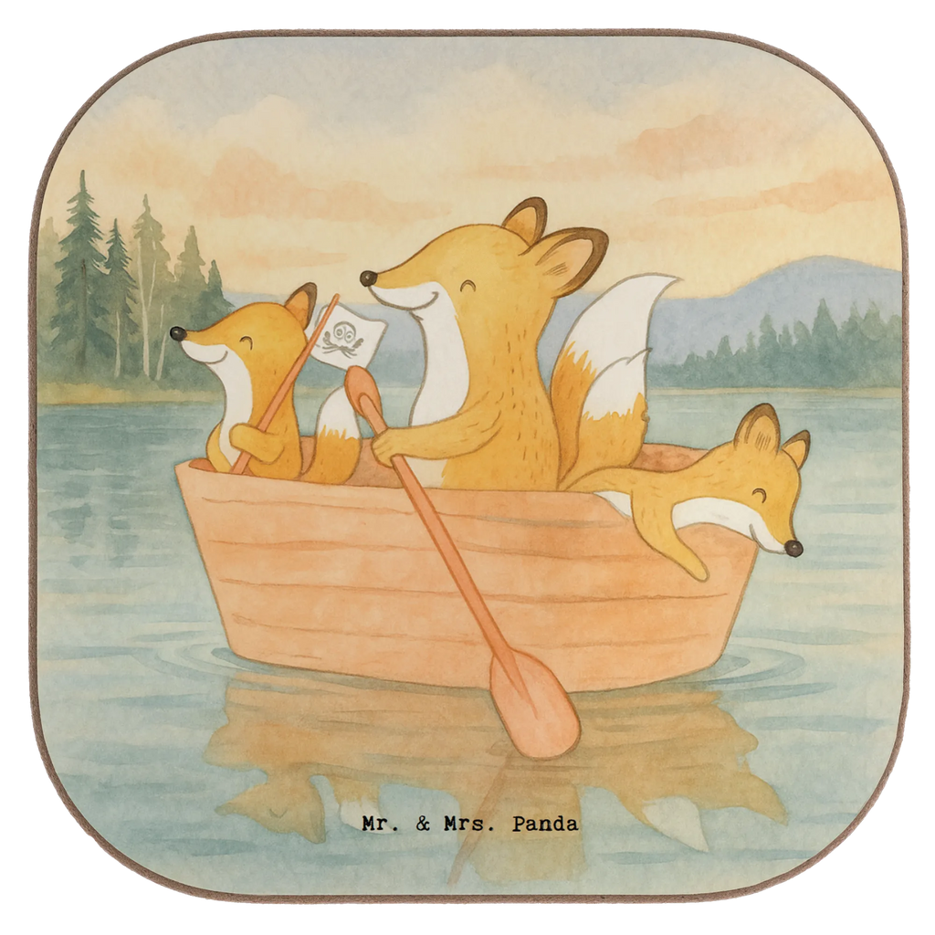 Square coaster Fox Canoeing Design Gift, giving, thank you, award, profit, athlete, canoe tour, canoe rental, canoe school, paddling tour, Canoeing