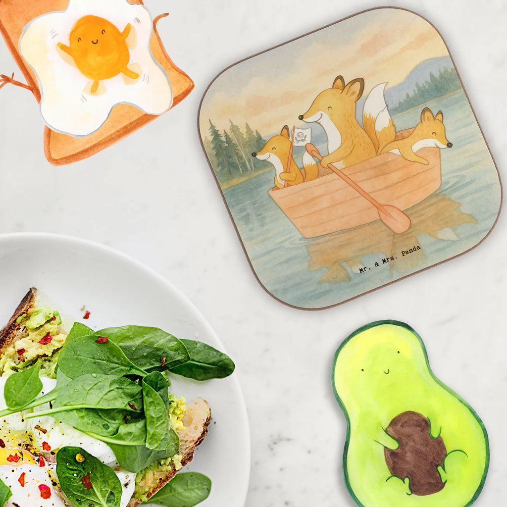 Square coaster Fox Canoeing Design Gift, giving, thank you, award, profit, athlete, canoe tour, canoe rental, canoe school, paddling tour, Canoeing