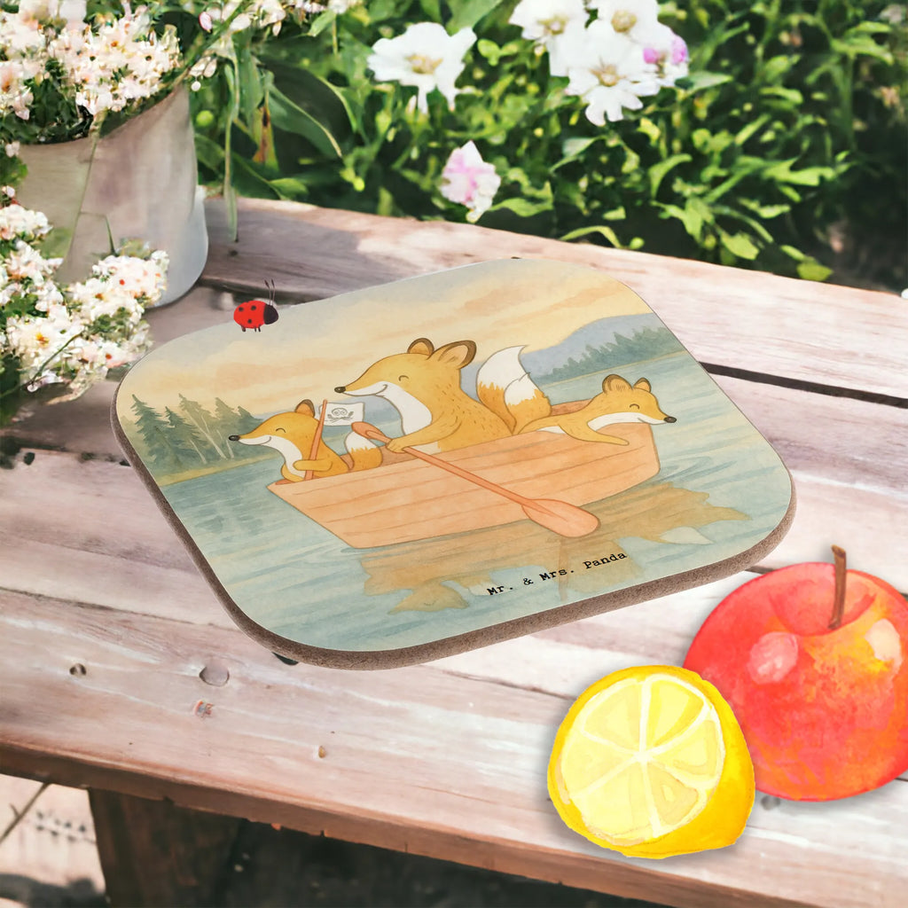 Square coaster Fox Canoeing Design Gift, giving, thank you, award, profit, athlete, canoe tour, canoe rental, canoe school, paddling tour, Canoeing