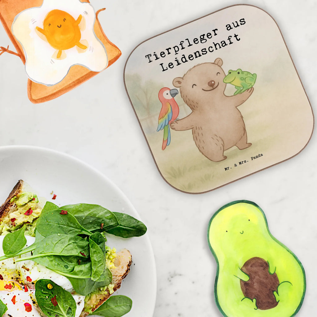 Square coaster Animal caretaker Passion Design gift, sayings, gift idea, best, farewell gift, passing exam, anniversary, retirement, promotion, job start, profession