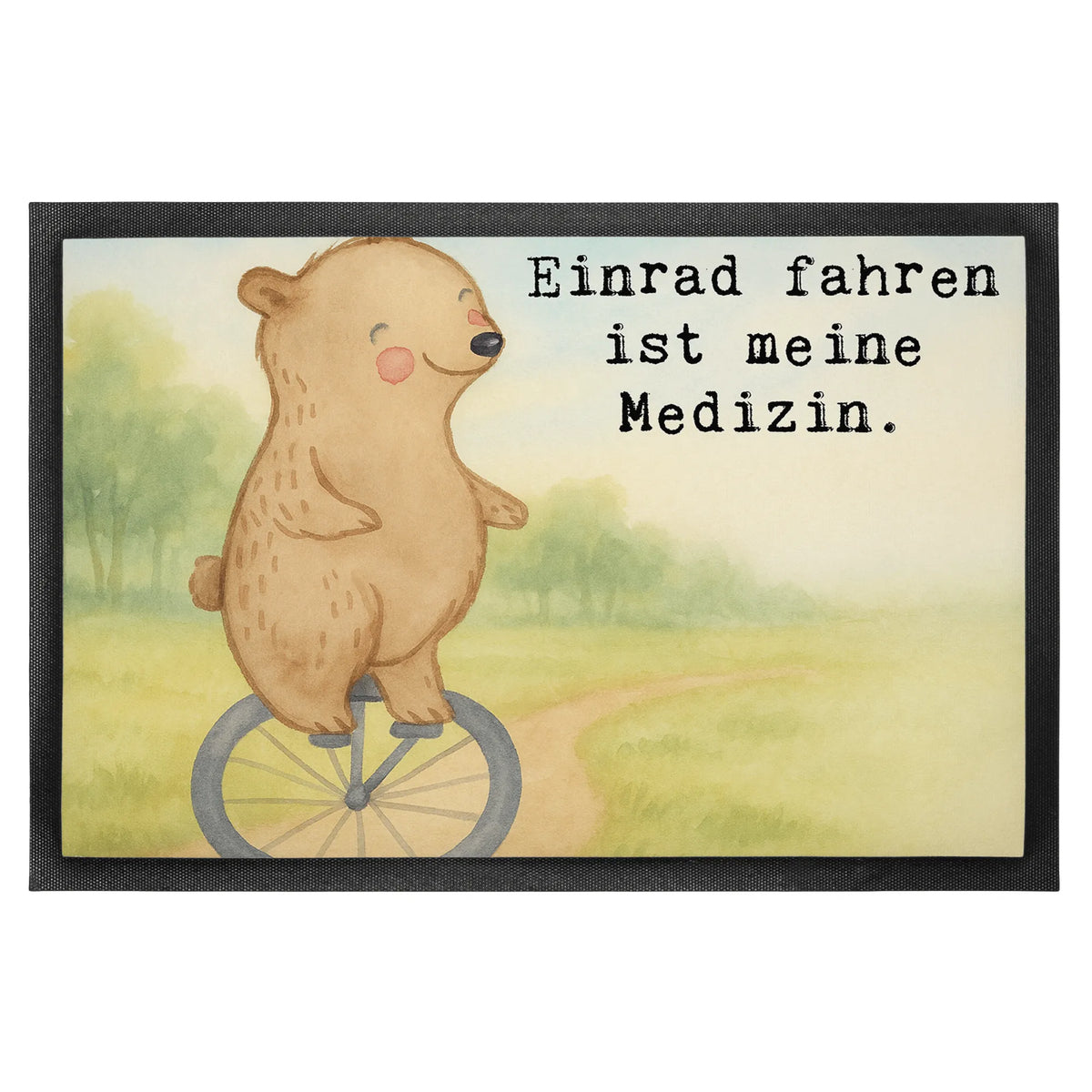 Fußmatte Bär Einrad fahren Design Schmutzfänger, abstreifer, Schmutzmatte, Bodenvorleger, fußmatte, Outdoor-Matte, Schmutzfangteppich, Gummimatte, bodenmatte, teppichmatte, Sauberlaufmatte, flurmatte, matte haustür, Schuhabstreifer, Vorleger, hausmatte, Fussmatte, Eingangsmatte, Türvorleger, Abtreter, Türmatte, Fußabtreter, Gummi-Fußmatte, Fußabstreifer, Haustürmatte, Schmutzfangmatte, außenmatte, Eingangsteppich, Abtretmatte, Sportler, Gewinn, Auszeichnung, Geschenk, Dankeschön, Danke, Hobby, Sportart, Sport, Schenken, Einrad fahren