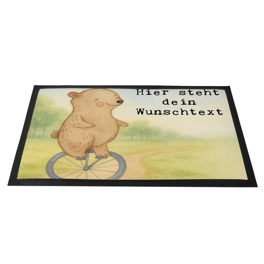 Personalized doormat bear ride a unicycle Design Gift, giving, thank you, award, profit, athlete, ride a unicycle